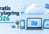Beste gratis skylagring i 2026: Google Drive, OneDrive og Dropbox Illustrasjon av en sky koblet til en bærbar PC, mobil og nettbrett, med teksten «Gratis skylagring 2026» og «Filer på alle enhetene dine».